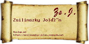 Zsilinszky Jolán névjegykártya